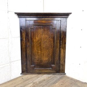 Small Antique Oak Corner Cupboard