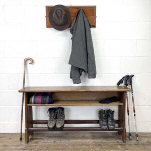 Antique Oak and Pine Porch Bench