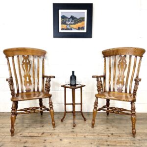 Pair of Vintage Oak Windsor Armchairs
