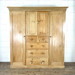 Large Antique Pine Compactum Wardrobe