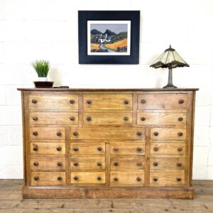 Large Reclaimed Oak Bank of Drawers