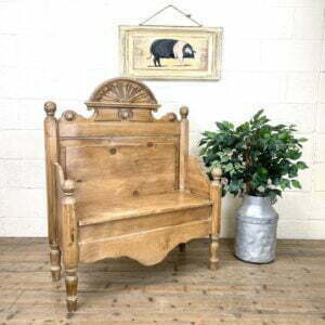 Vintage Pine Settle Bench with Storage
