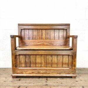 Pitch Pine and Oak Settle Bench