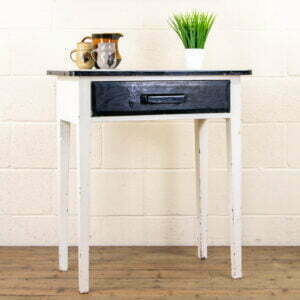 White Painted Pine Table with Enamel Top