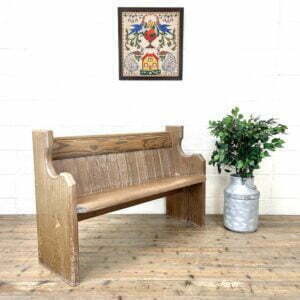 Antique Pine Pew with Enamel Number