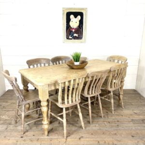 Large Vintage Pine Farmhouse Table