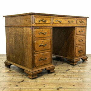 Antique Oak Pedestal Desk