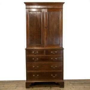 Narrow Antique Oak Linen Press Cupboard