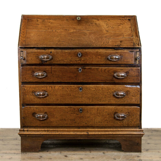 M-3182 18th Century Antique Oak Bureau Penderyn Antiques (1)