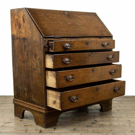 M-3182 18th Century Antique Oak Bureau Penderyn Antiques (3)