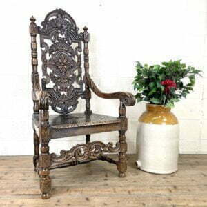 Large Victorian Carved Oak Armchair
