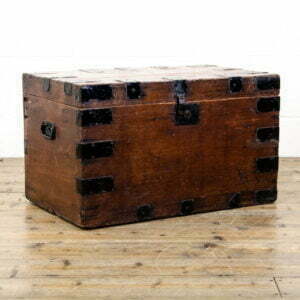 Rustic Antique Metal Bound Trunk