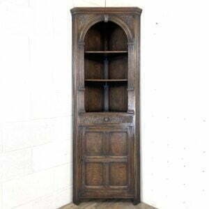 20th Century Carved Oak Corner Cupboard
