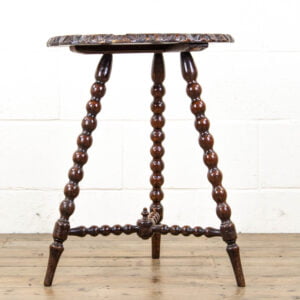 Antique Oak Side Table with Bobbin Turned Legs