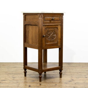 Oak Bedside Table with Marble Top