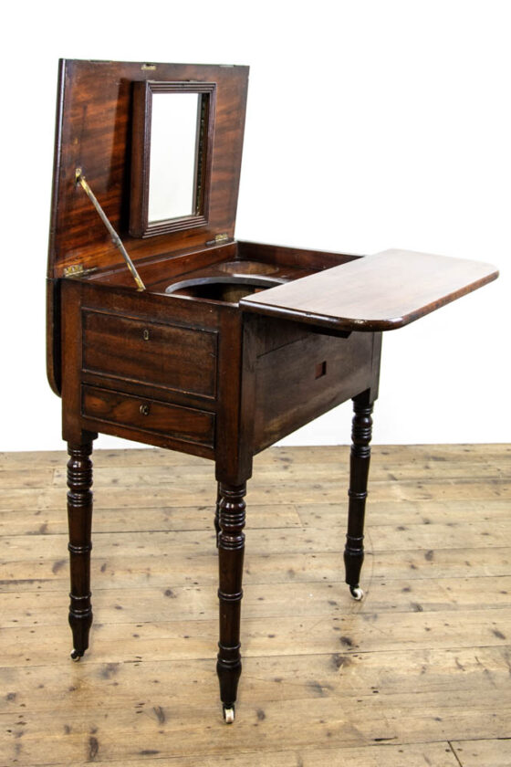 M-3335 Antique Mahogany Campaign Washstand Table Penderyn Antiques (12)