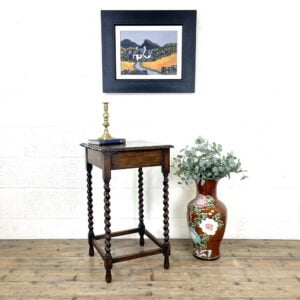 Antique Oak Barley Twist Side Table