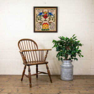 Antique Elm Hoop Back Windsor Armchair