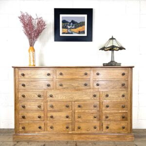 Large Reclaimed Oak Bank of Drawers
