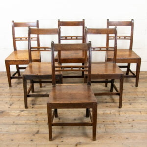 Set of Six Antique Oak Farmhouse Chairs