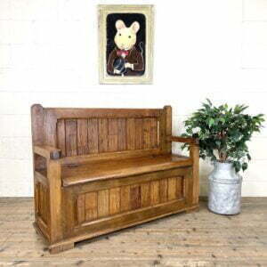 Pitch Pine Settle Bench with Storage