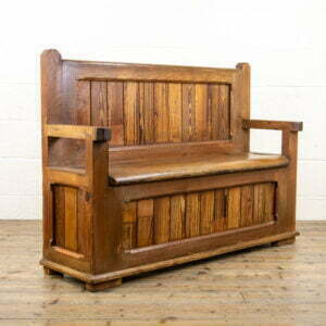 Pitch Pine Settle Bench with Storage