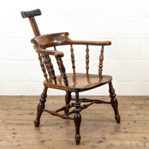 Antique Ash and Elm Captain’s Chair with Head Rest