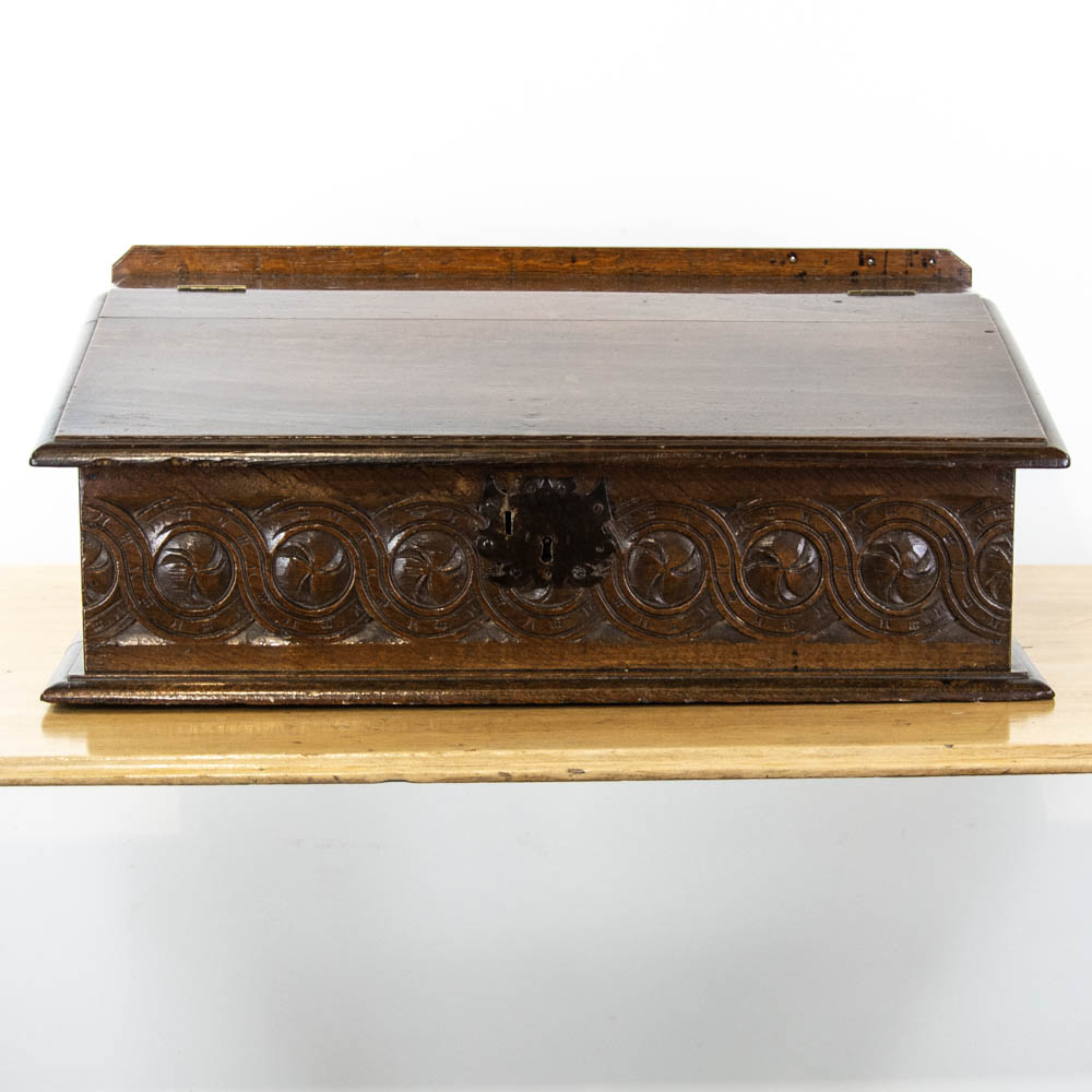 Antique Carved Oak Bible Box