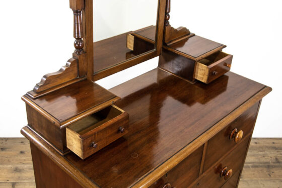 M-3546 Antique Mahogany and Pine Dressing Table Chest Penderyn Antiques (5)