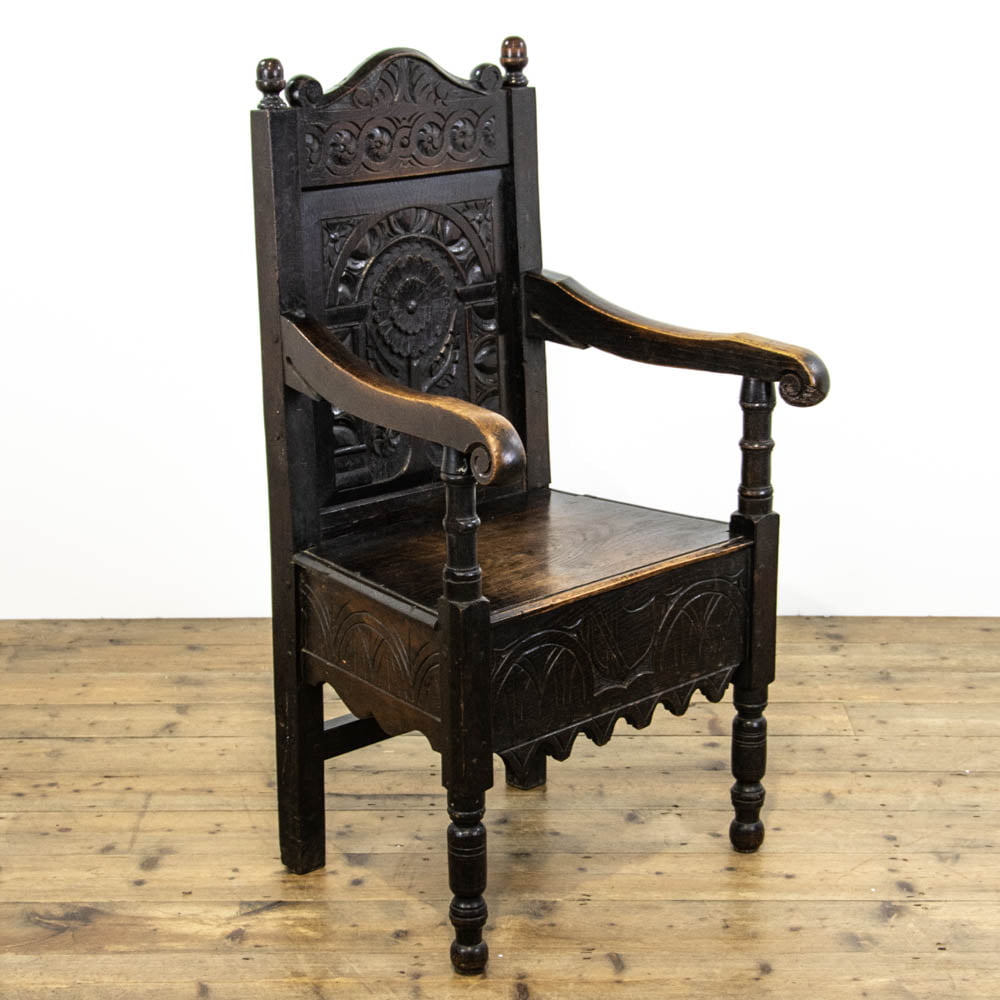 Antique English Oak Wainscot Chair