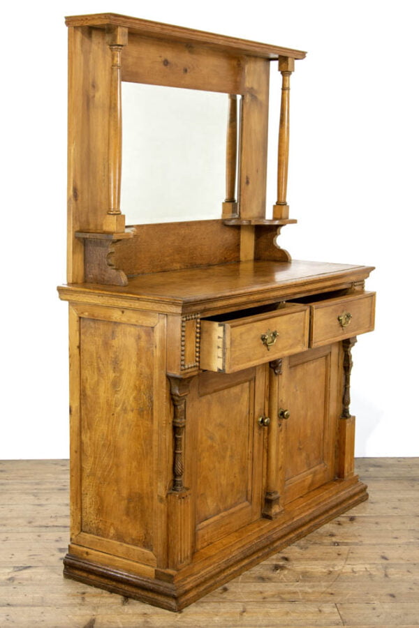 M-3651 Antique Oak and Pine Sideboard with Mirror Top Penderyn Antiques (8)