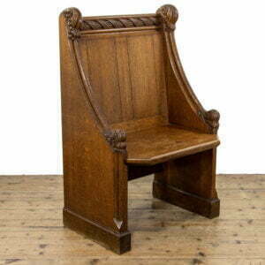 Antique Gothic Oak Pew Seat or Throne