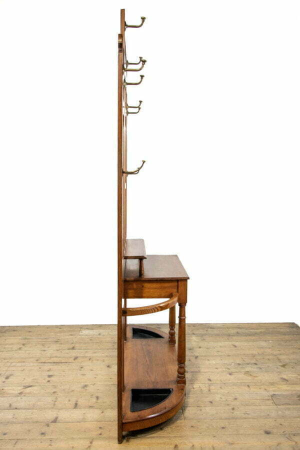 M-3716 Large Antique Pitch Pine Hall Stand Penderyn Antiques (11)