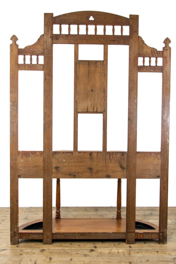 M-3716 Large Antique Pitch Pine Hall Stand Penderyn Antiques (12)