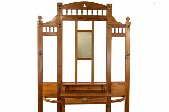 M-3716 Large Antique Pitch Pine Hall Stand Penderyn Antiques (2)