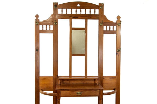 M-3716 Large Antique Pitch Pine Hall Stand Penderyn Antiques (2)