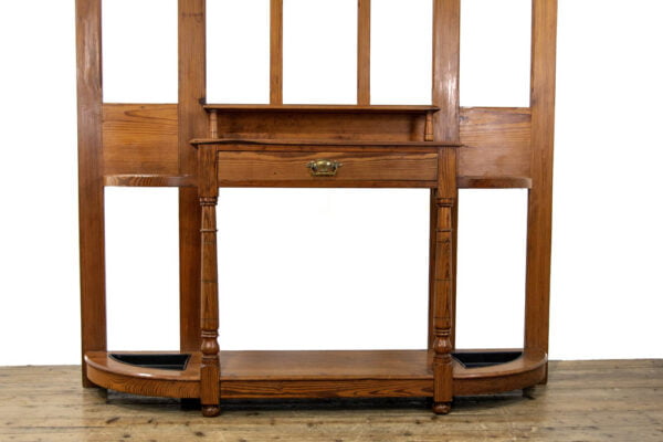 M-3716 Large Antique Pitch Pine Hall Stand Penderyn Antiques (3)