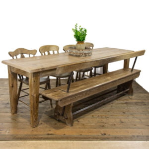 Long Rustic Pine Refectory Table