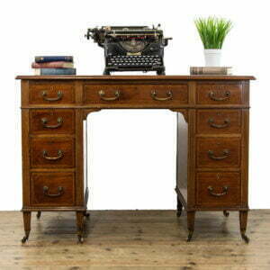 Antique Edwardian Inlaid Mahogany Desk