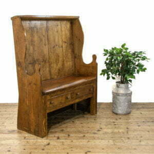 Rustic Wooden Settle Bench with Drawers
