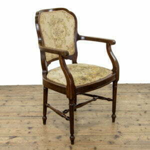 Antique French Walnut Armchair with Tapestry