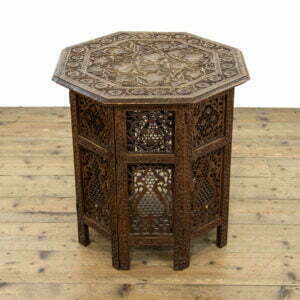 Vintage Indian Carved Octagonal Side Table