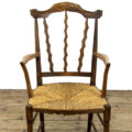 M-3756 Antique Arts and Crafts Elm and Rush Elbow Chair Penderyn Antiques (4)