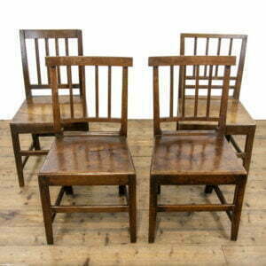 Set of Four Harlequin Antique Oak Farmhouse Chairs