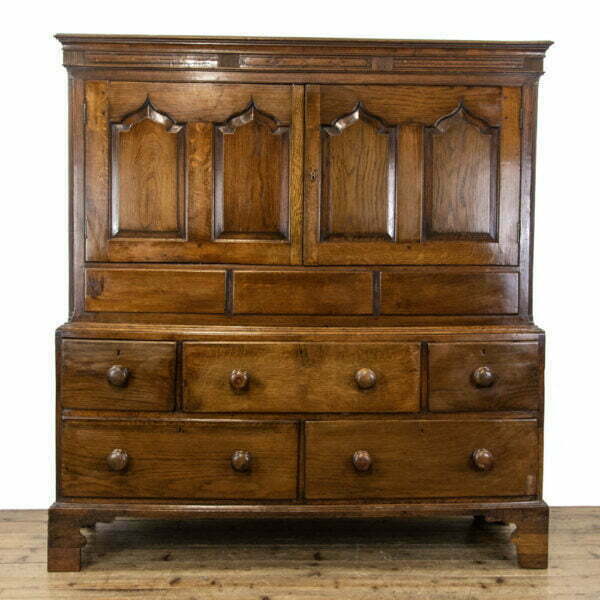 M-3822 Antique Welsh Oak Cupboard or Carmarthen Coffer Penderyn Antiques (1)