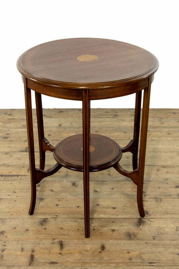 M-3830 Edwardian Mahogany Marquetry Side Table (6)