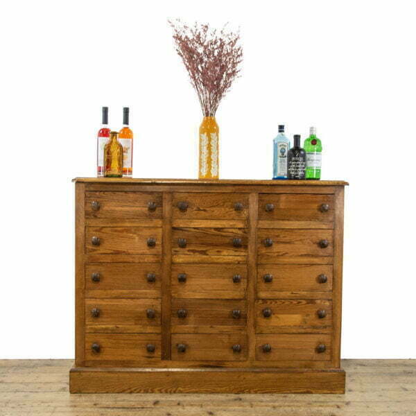 M-3860 Handmade Pitch Pine Bank of Drawers Penderyn Antiques (1)