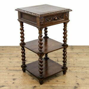 Unusual Victorian Carved Side Table with Drawer