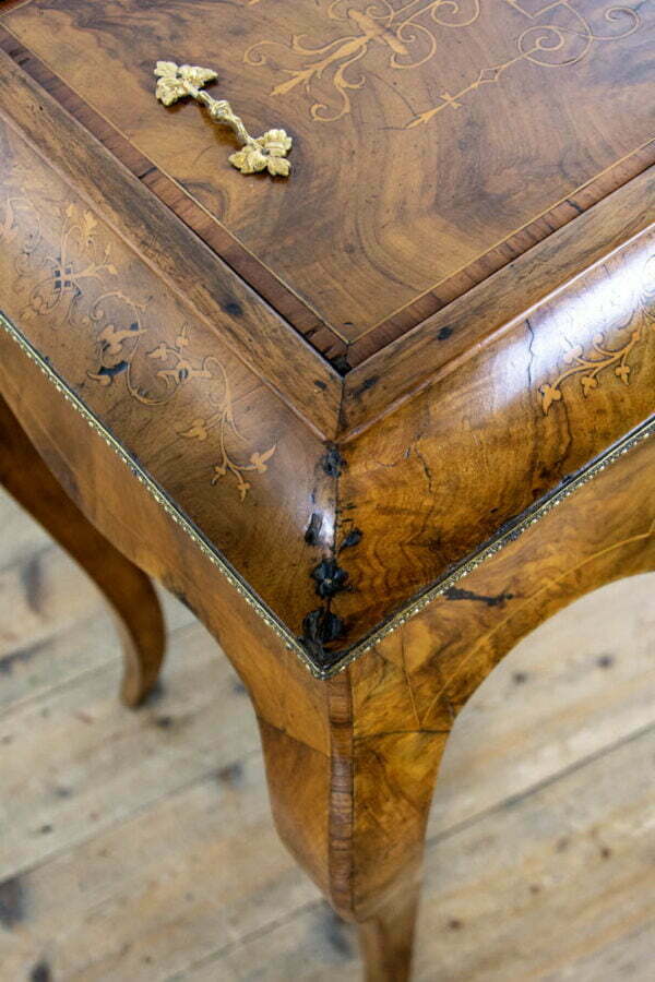 M-3933 Antique Walnut Marquetry Planter Penderyn Antiques (8)