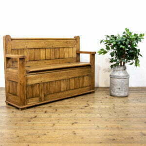 Oak Settle Bench with Under Seat Storage